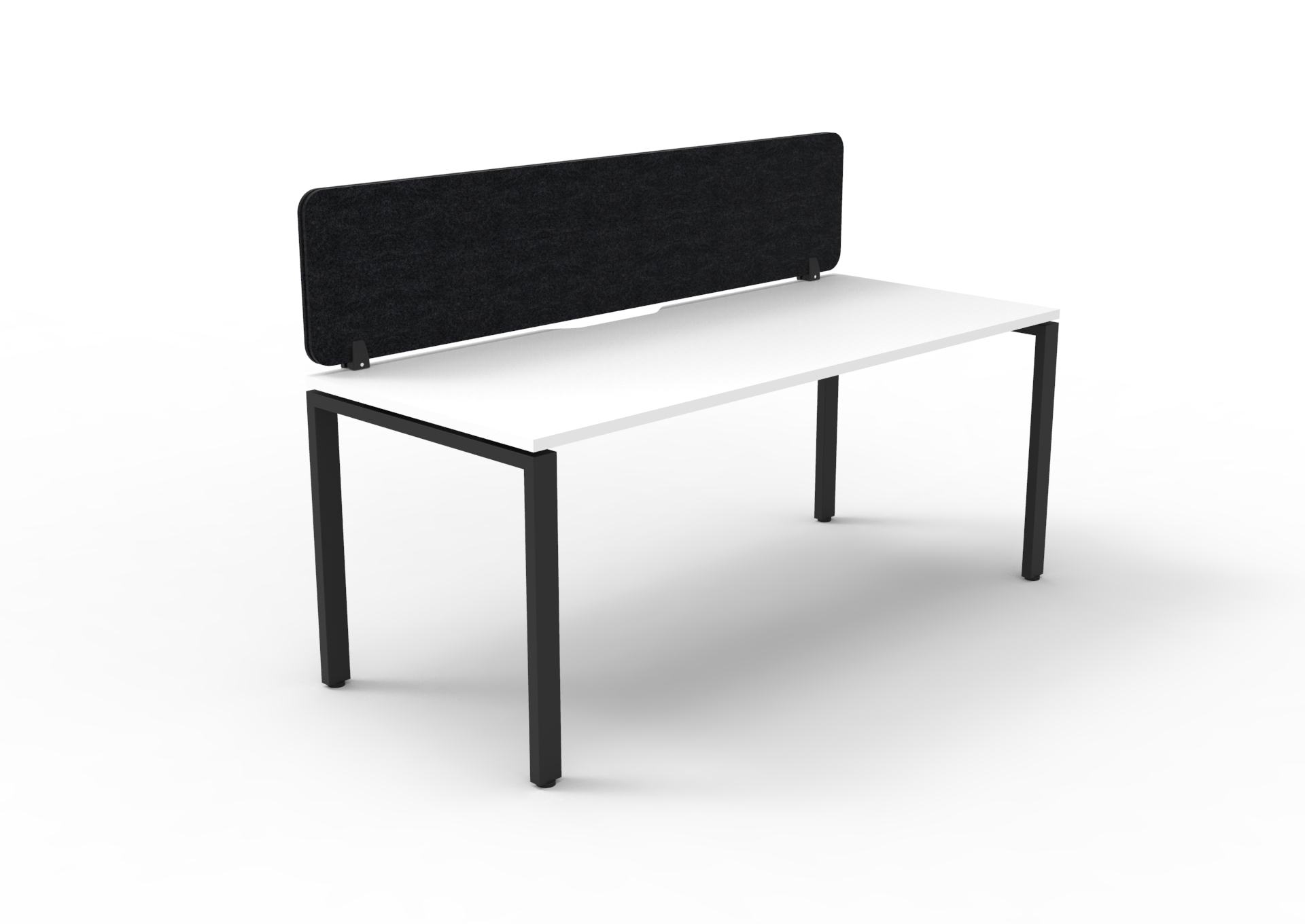 Rapidline Infinity Standalone Desk – 1200×750mm, Natural White Top, Black Satin Base, Black Eco Panel Screen