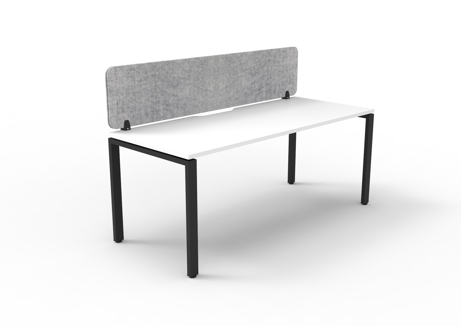 Rapidline Infinity Standalone Desk – 1200×750mm, Natural White Top, Black Satin Base, Marble Grey Eco Panel Screen