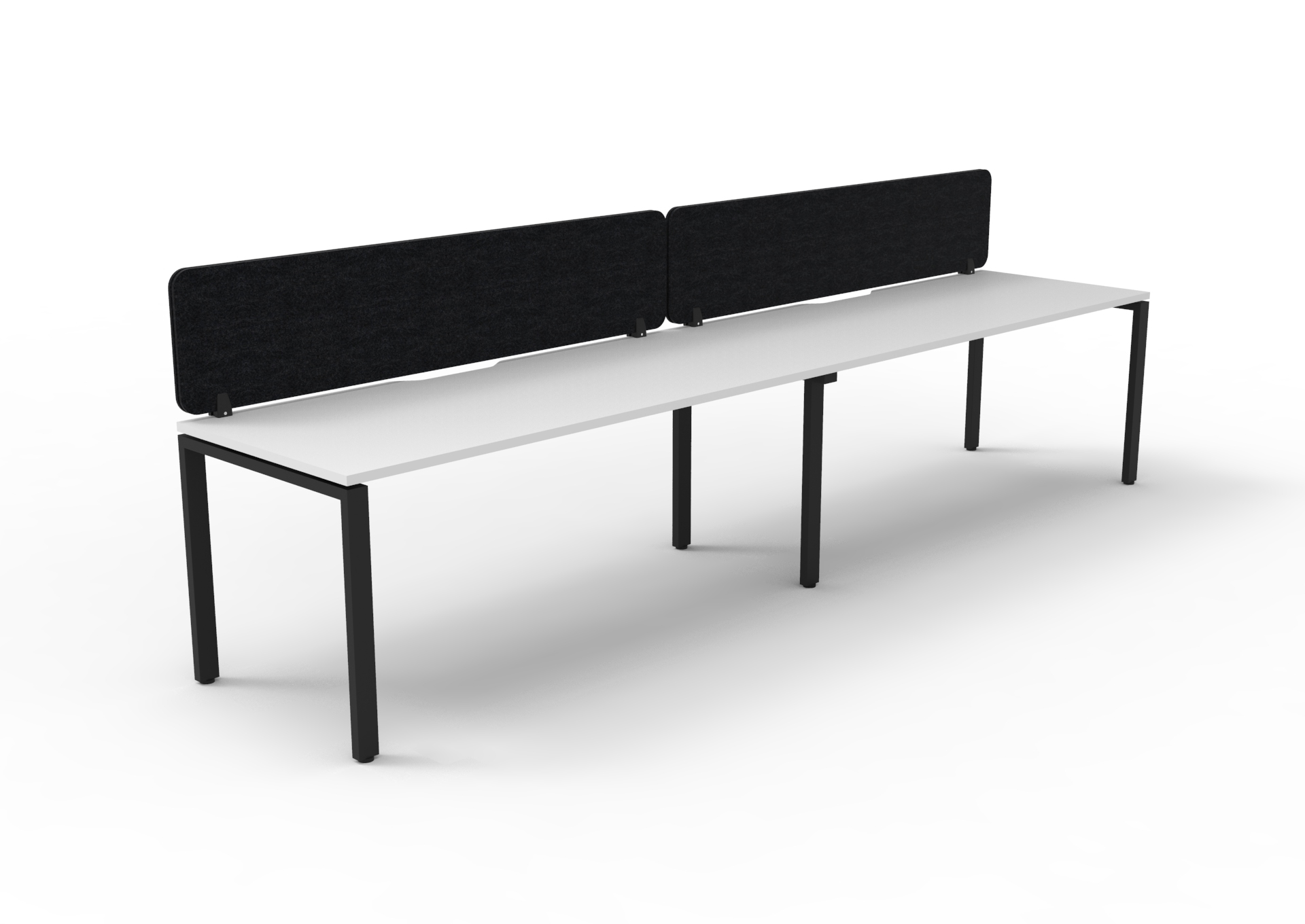Rapidline Infinity Single Sided Profile Leg Workstation – 1200 x 750mm, Natural White Top & Black Satin Base, Black PET Eco Panel Screen