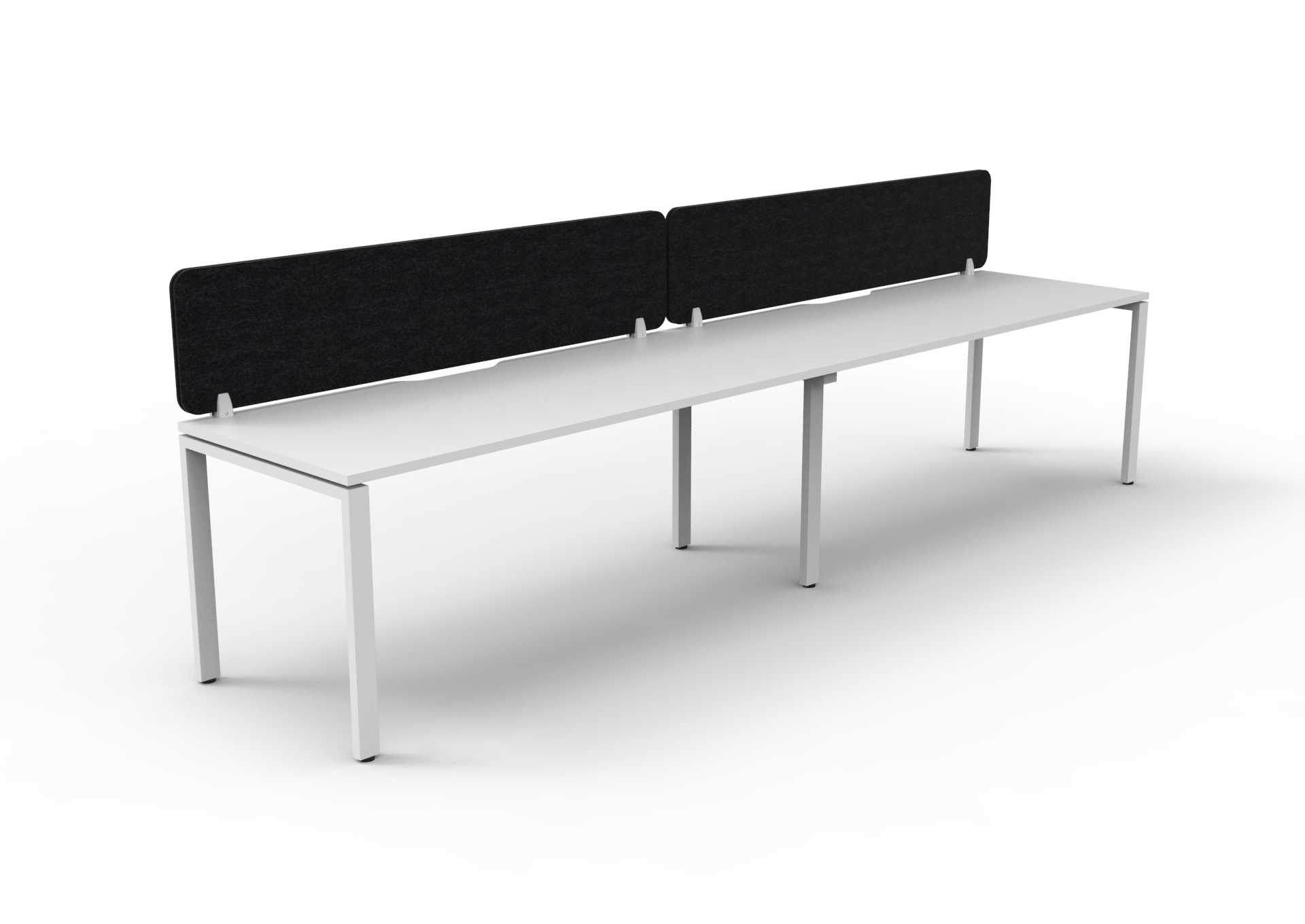 Rapidline Infinity Single-Sided Profile Leg Workstation | 2-Pod | 1800 x 750mm | Natural White Top, White Satin Base, Black PET Screen