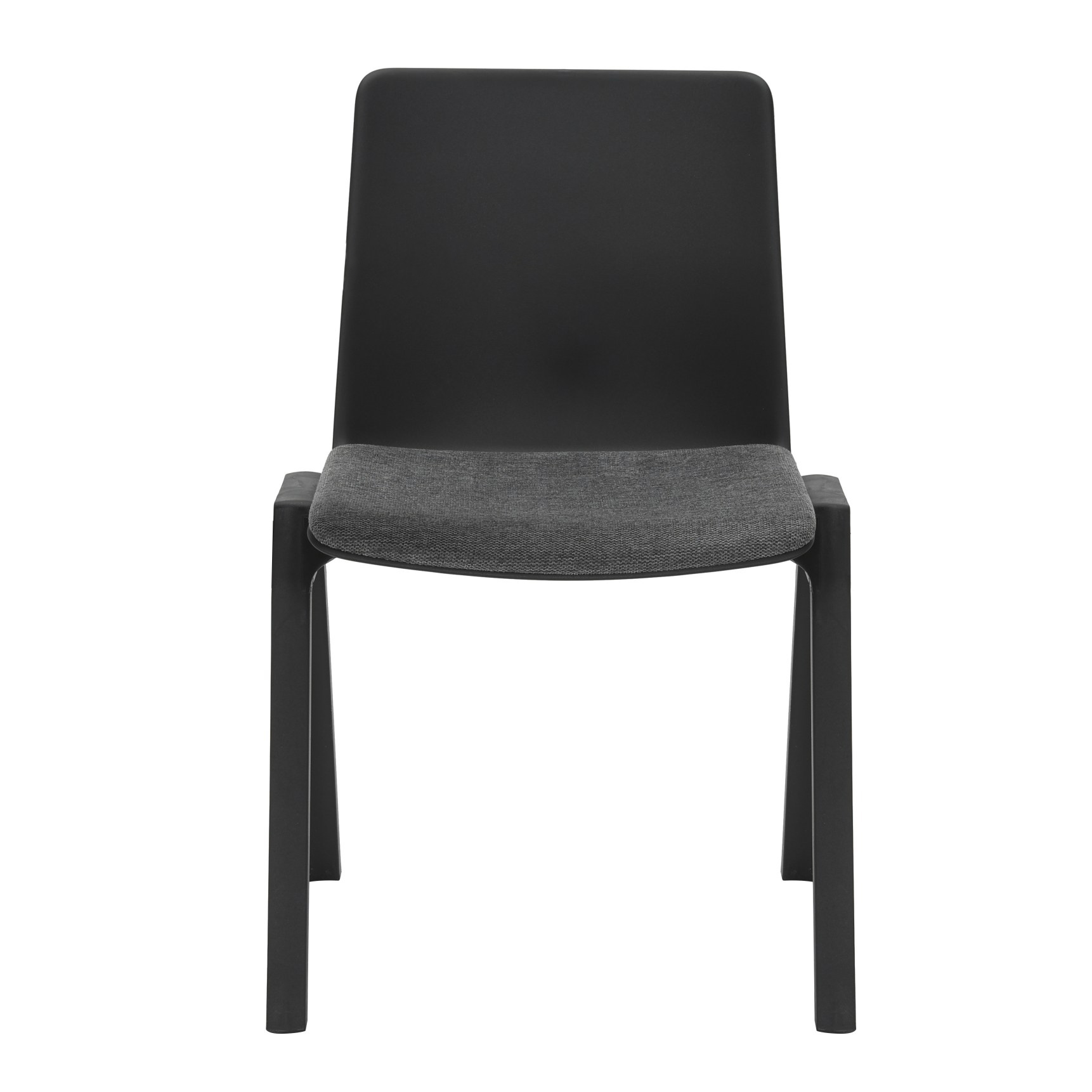 Rapidline Academy Stacking Chair – Black Shell, Black Fabric Seat Pad