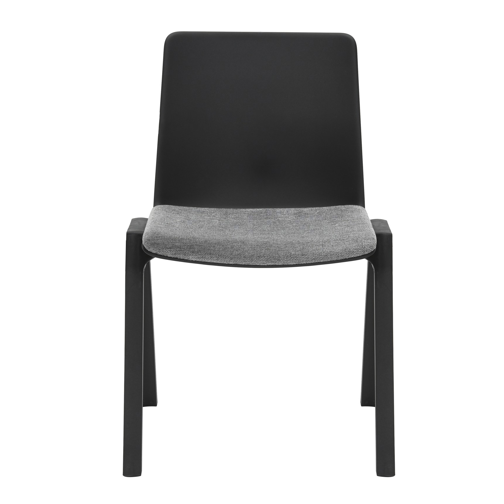 Rapidline Academy Stacking Chair – Black Shell, Light Grey Fabric Seat Pad