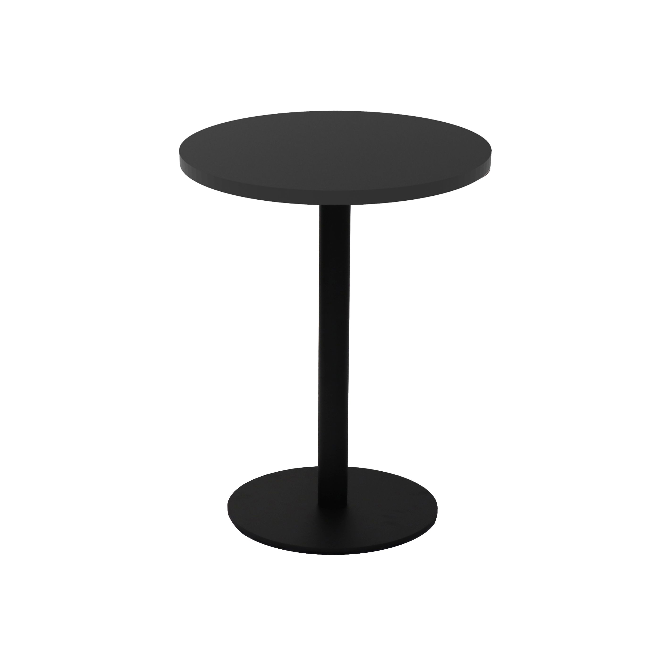 Estilo Round Table – Black Top, Black Powder Coat Base, 500mm Diameter