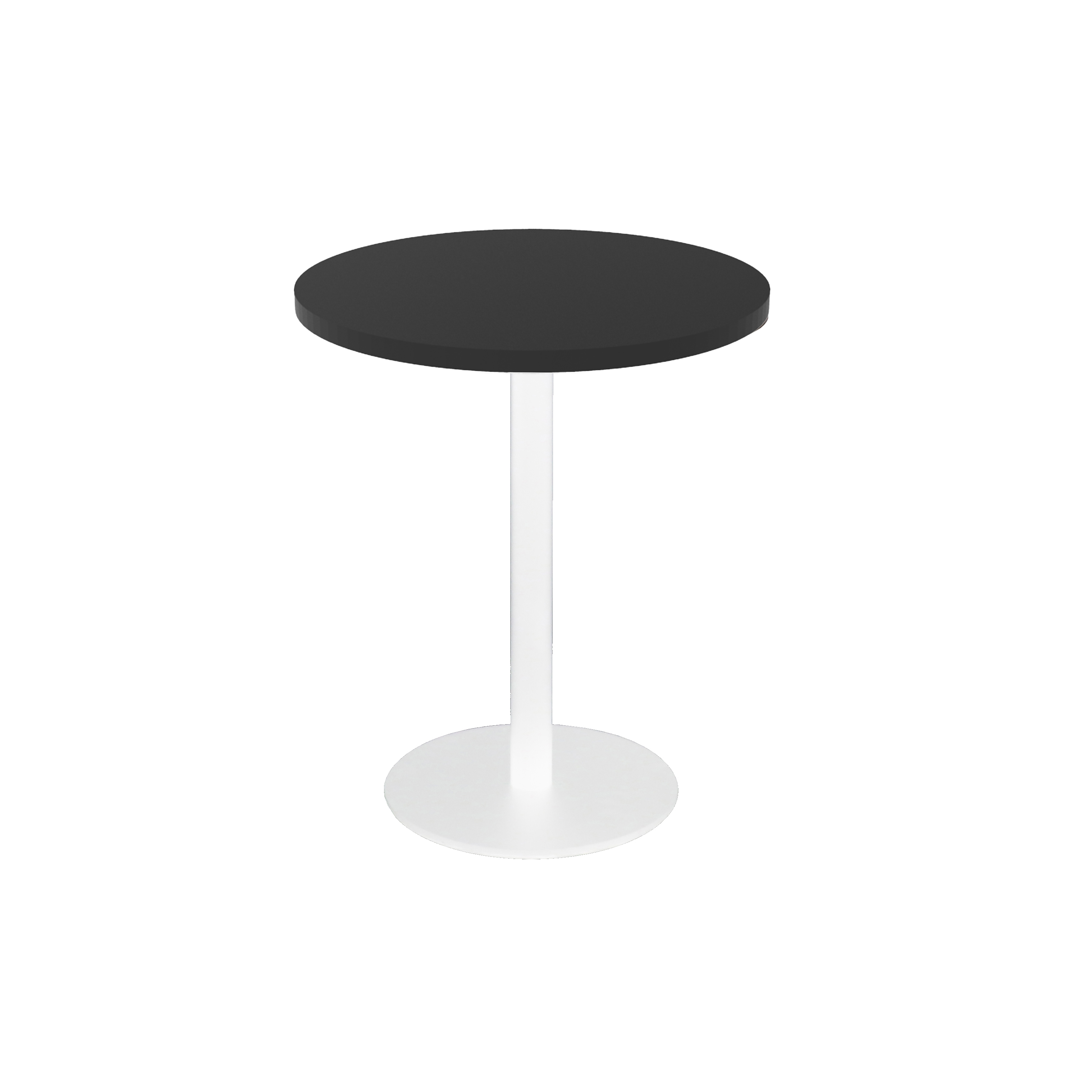 RAPIDLINE Estilo Round Table – Black Top, White Powder-Coated Base