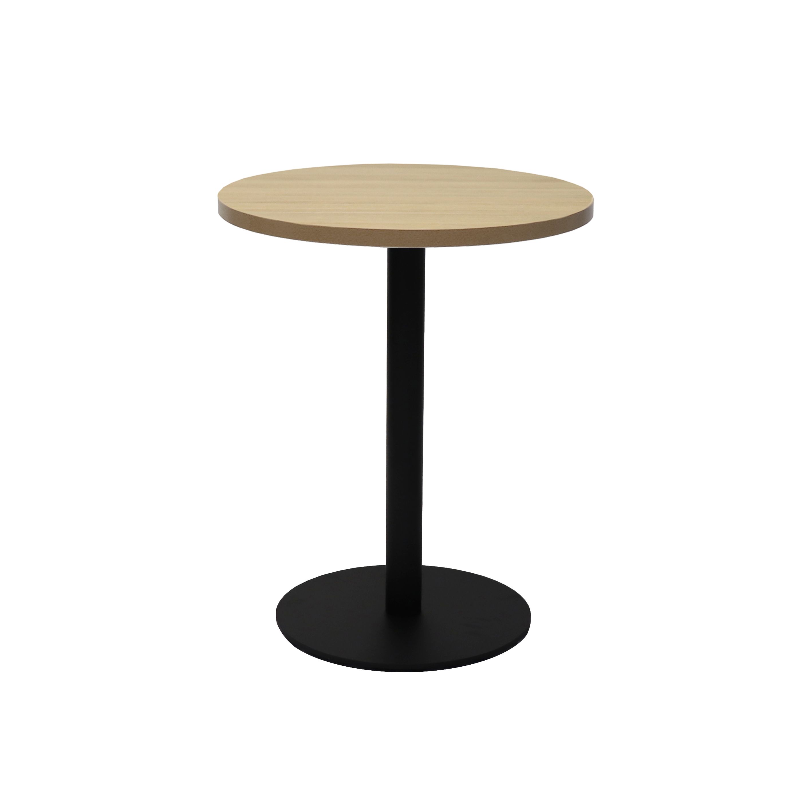 RAPIDLINE Estilo Round Table – Natural Oak Top, Black Powder-Coated Base