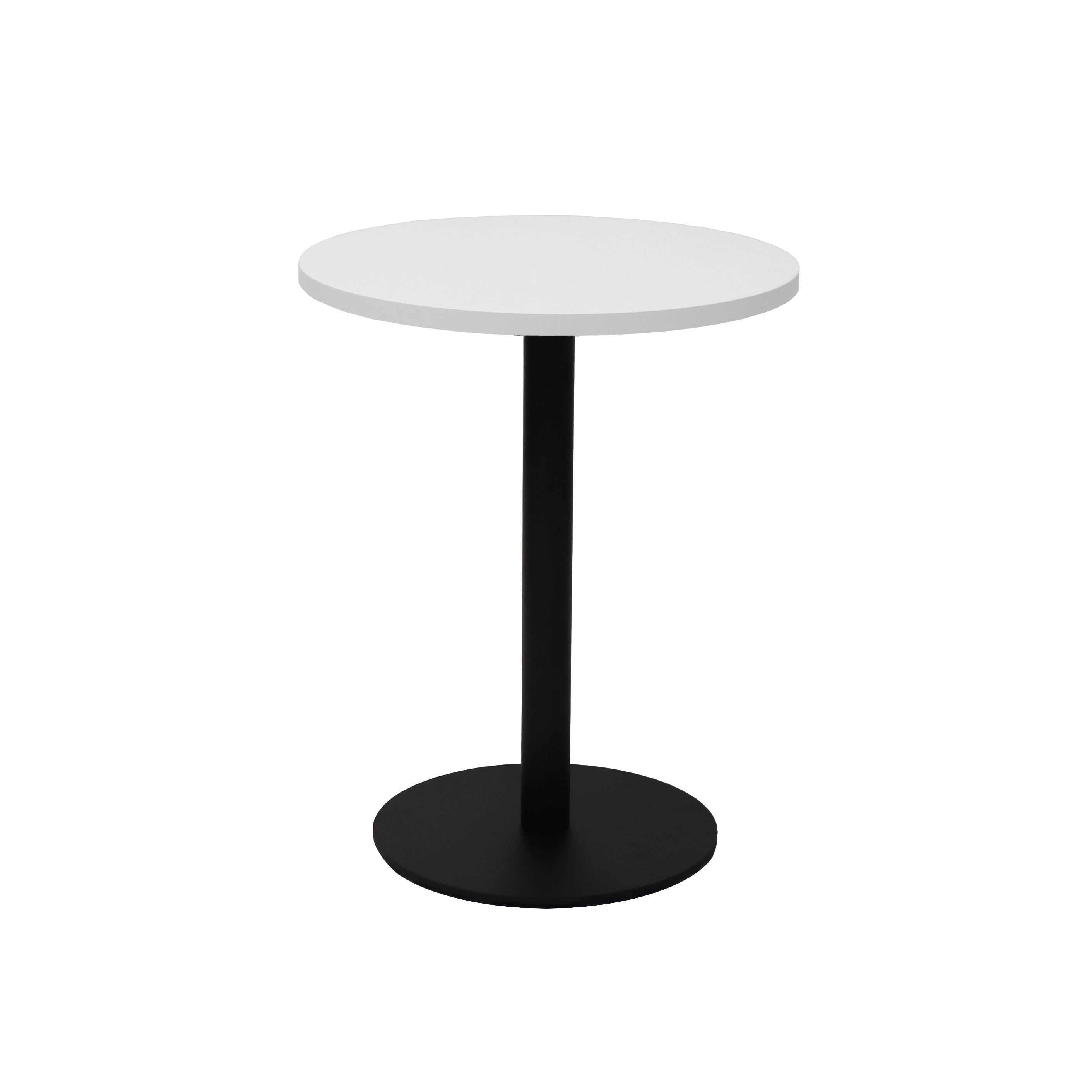 Rapidline Estilo Round Table | 500mm Natural White Top, Black P/F Base