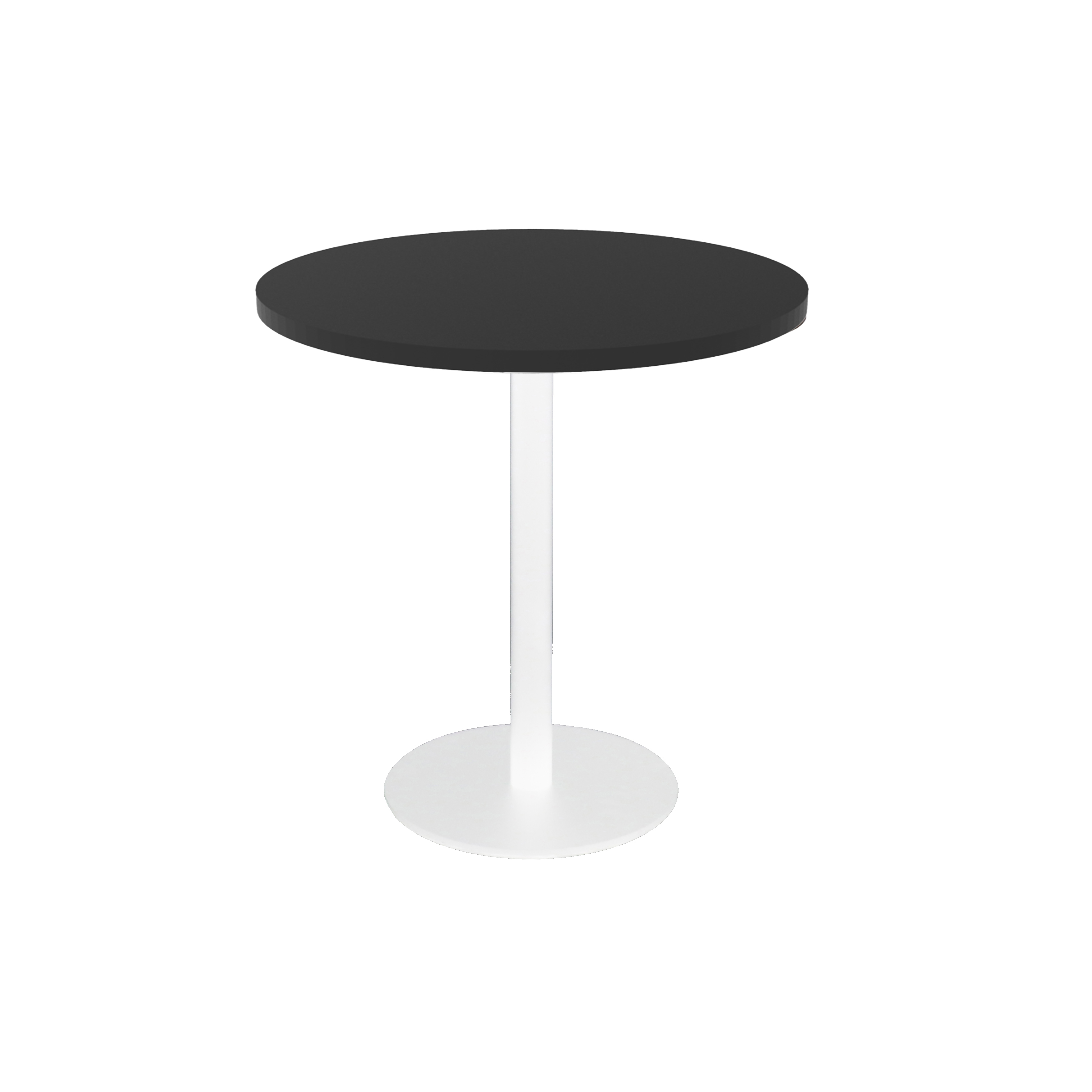 Rapidline Estilo Round Table – 600mm Black Top, White PFC Base