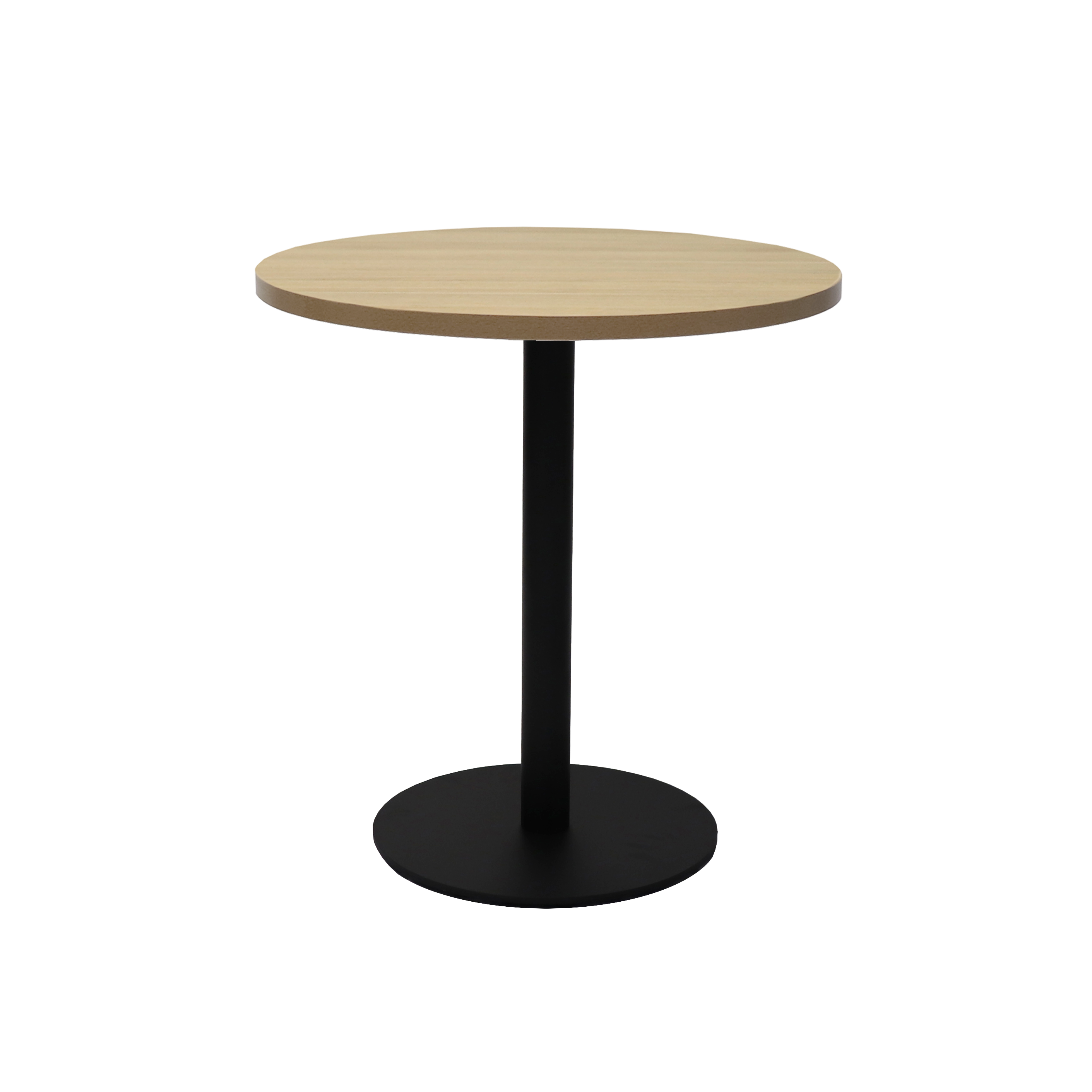 Rapidline Estilo Round Table – 600mm Natural Oak Top, Black PFC Base