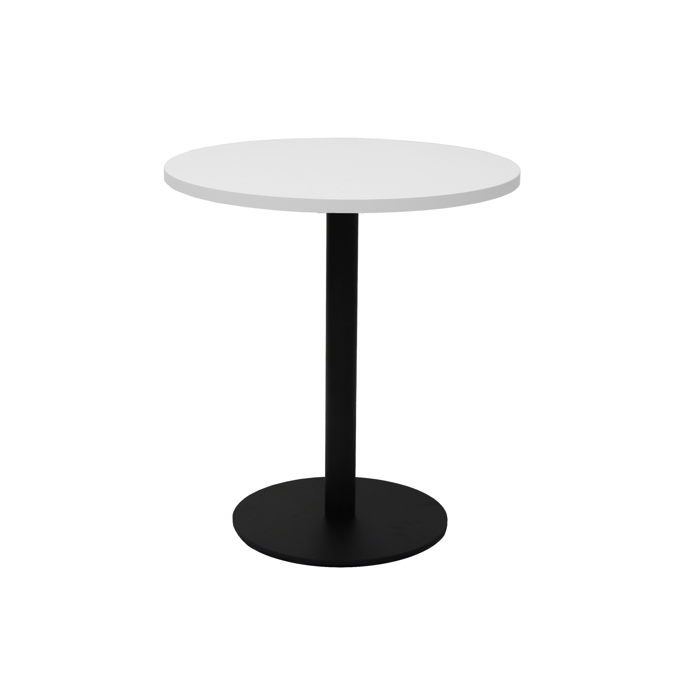 RAPIDLINE Estilo Round Table – 600mm Natural White Top, Black Powder-Coated Base