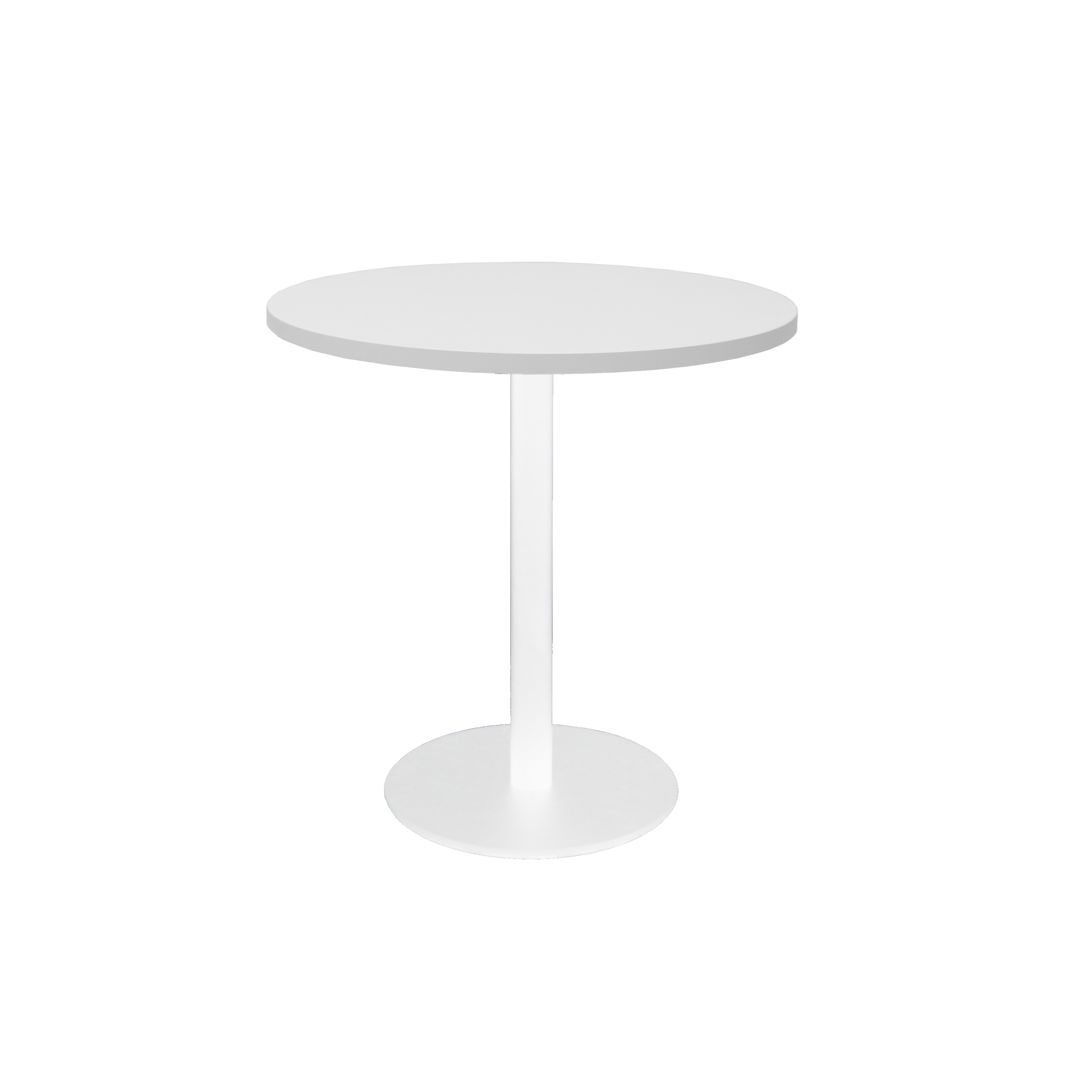 RAPIDLINE Estilo Round Table – 600mm Natural White Top, White Powder-Coated Base