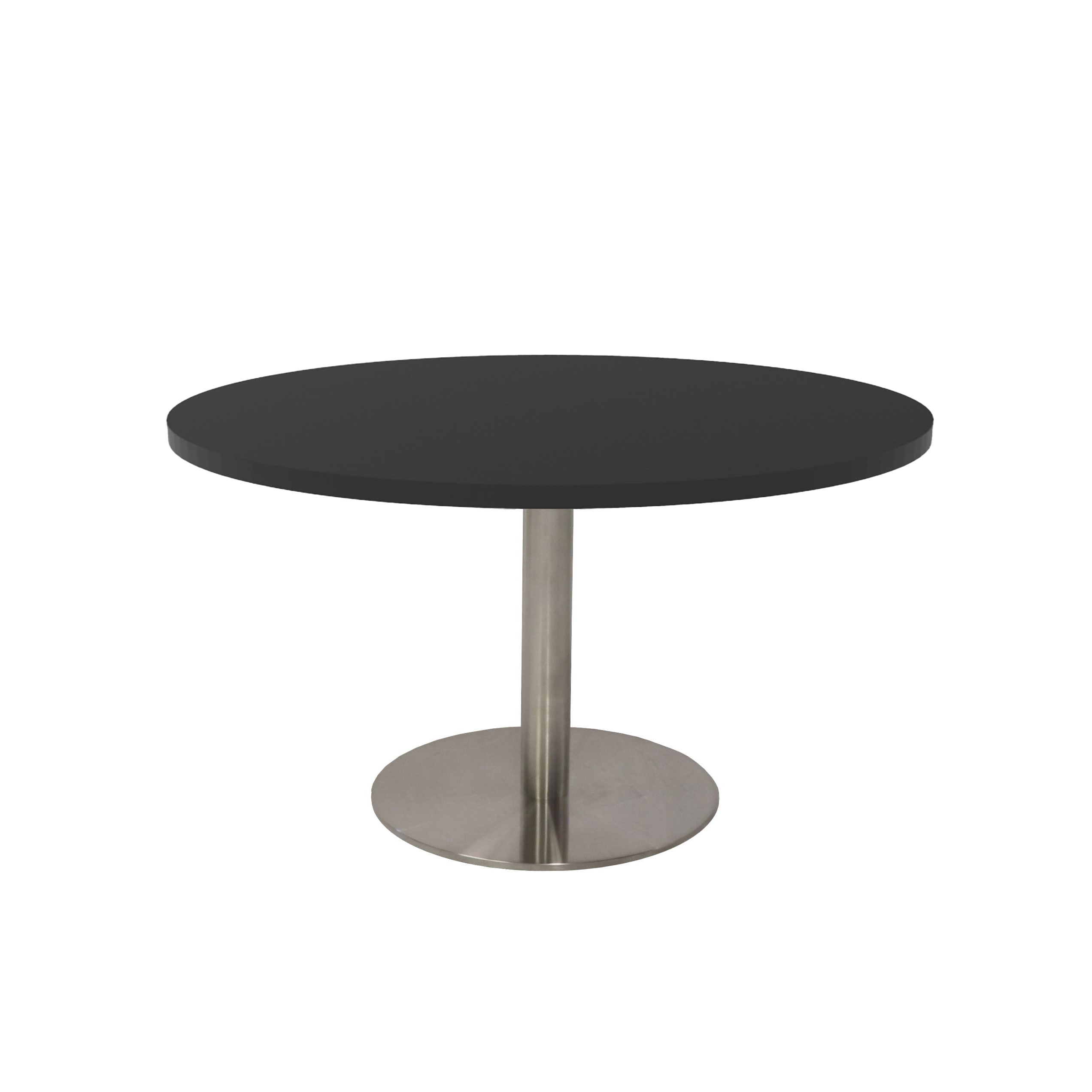 Rapidline Estilo Round Coffee Table – Black Top, Stainless Steel Base