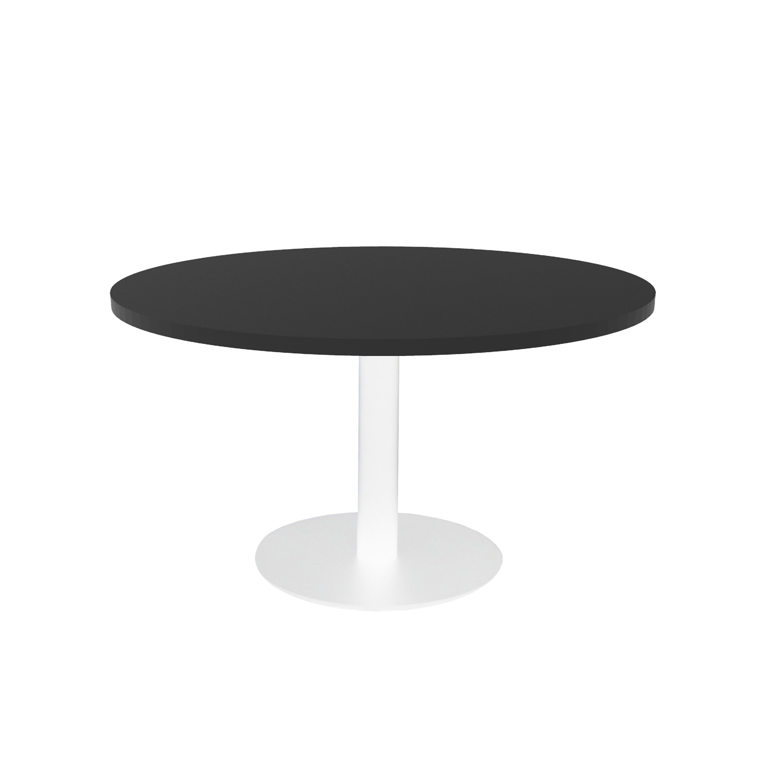 Rapidline Estilo Round Coffee Table – Black Top, White Polychrome Base