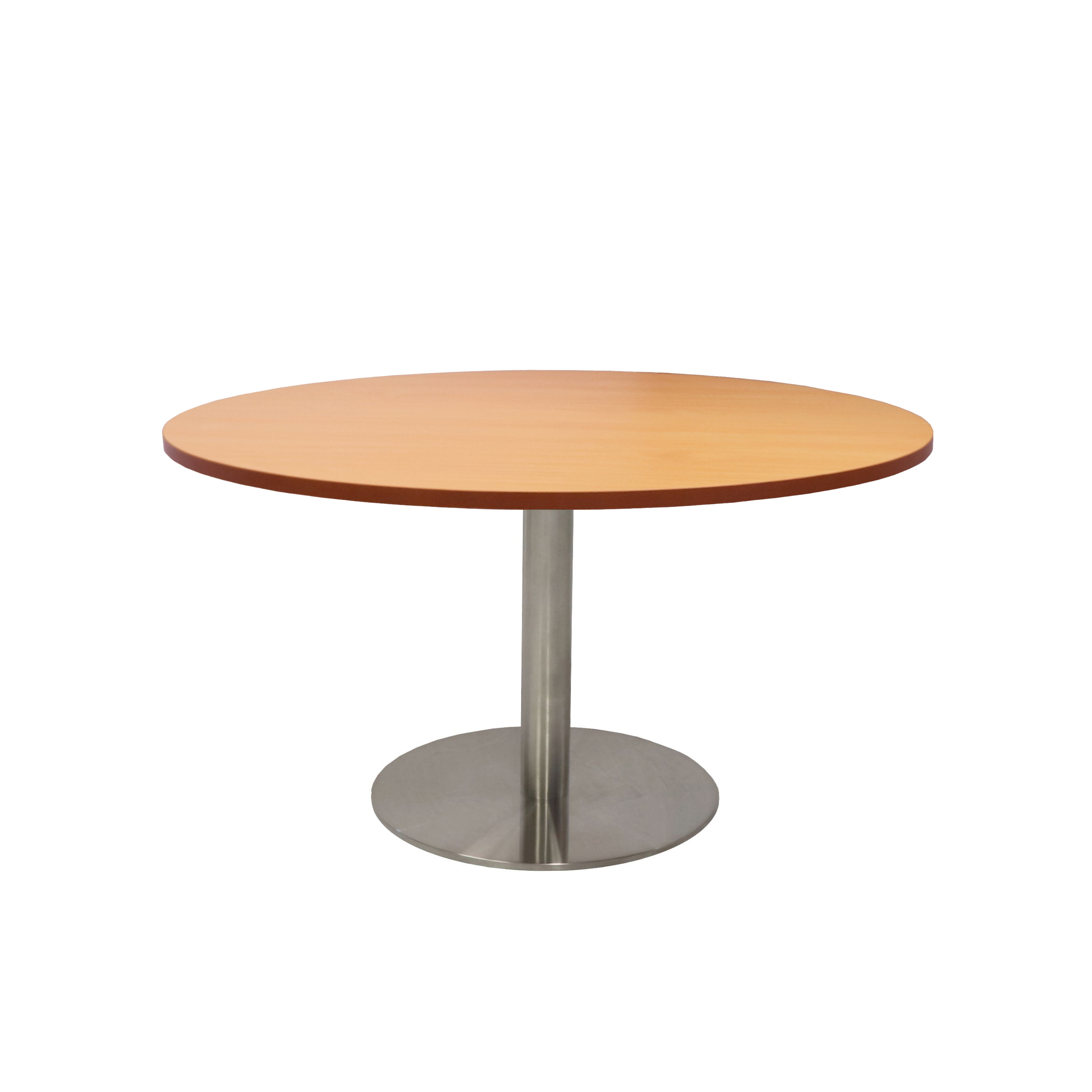 Rapidline Estilo Round Coffee Table – Beech Top, Stainless Steel Base