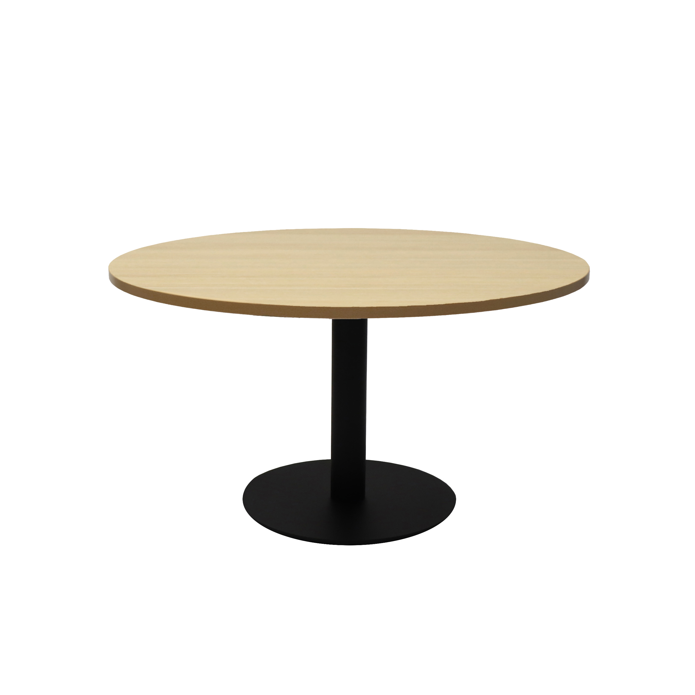 Rapidline Estilo Round Coffee Table – Natural Oak Top, Black Polychrome Base