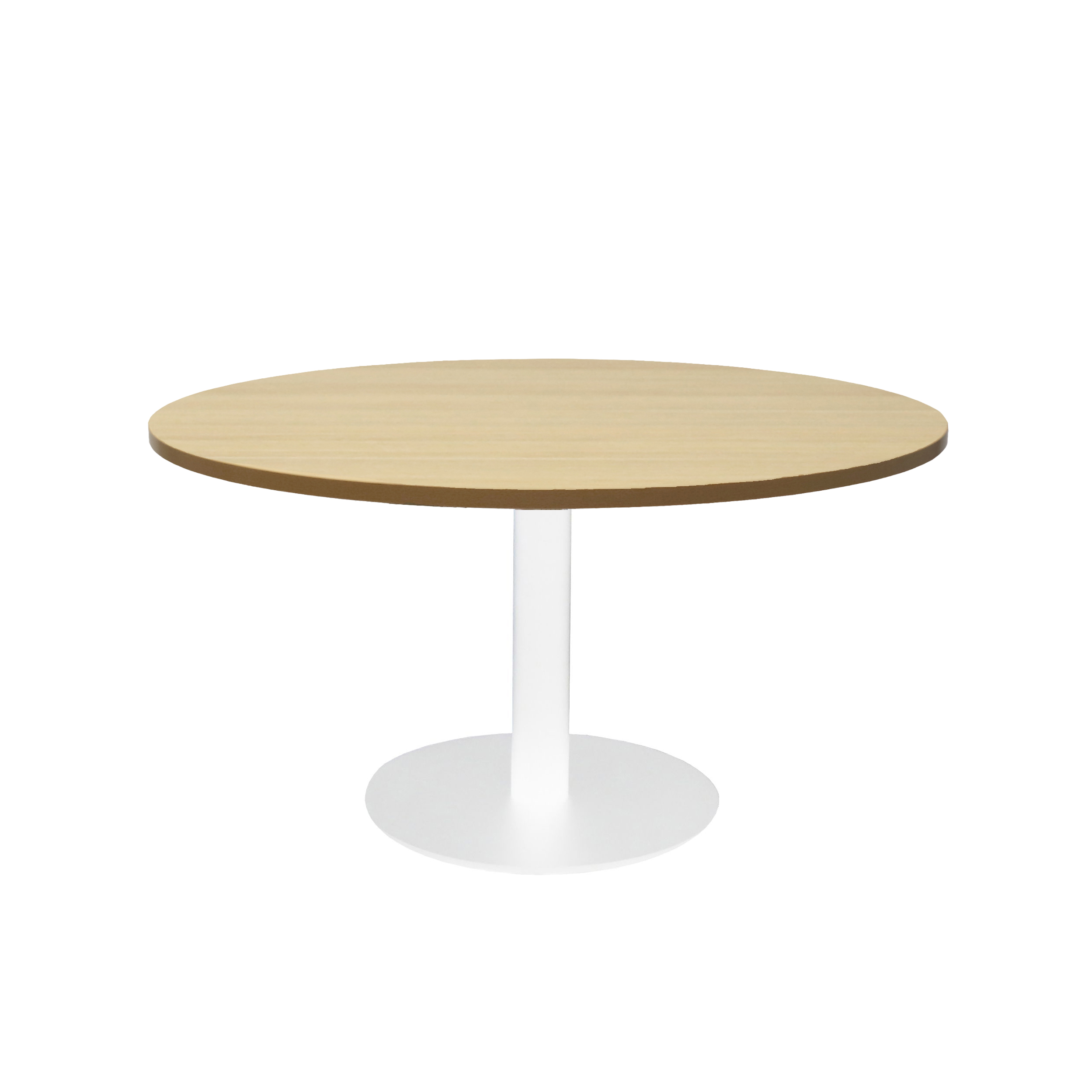 Rapidline Estilo Round Coffee Table – Natural Oak Top, White Polychrome Base