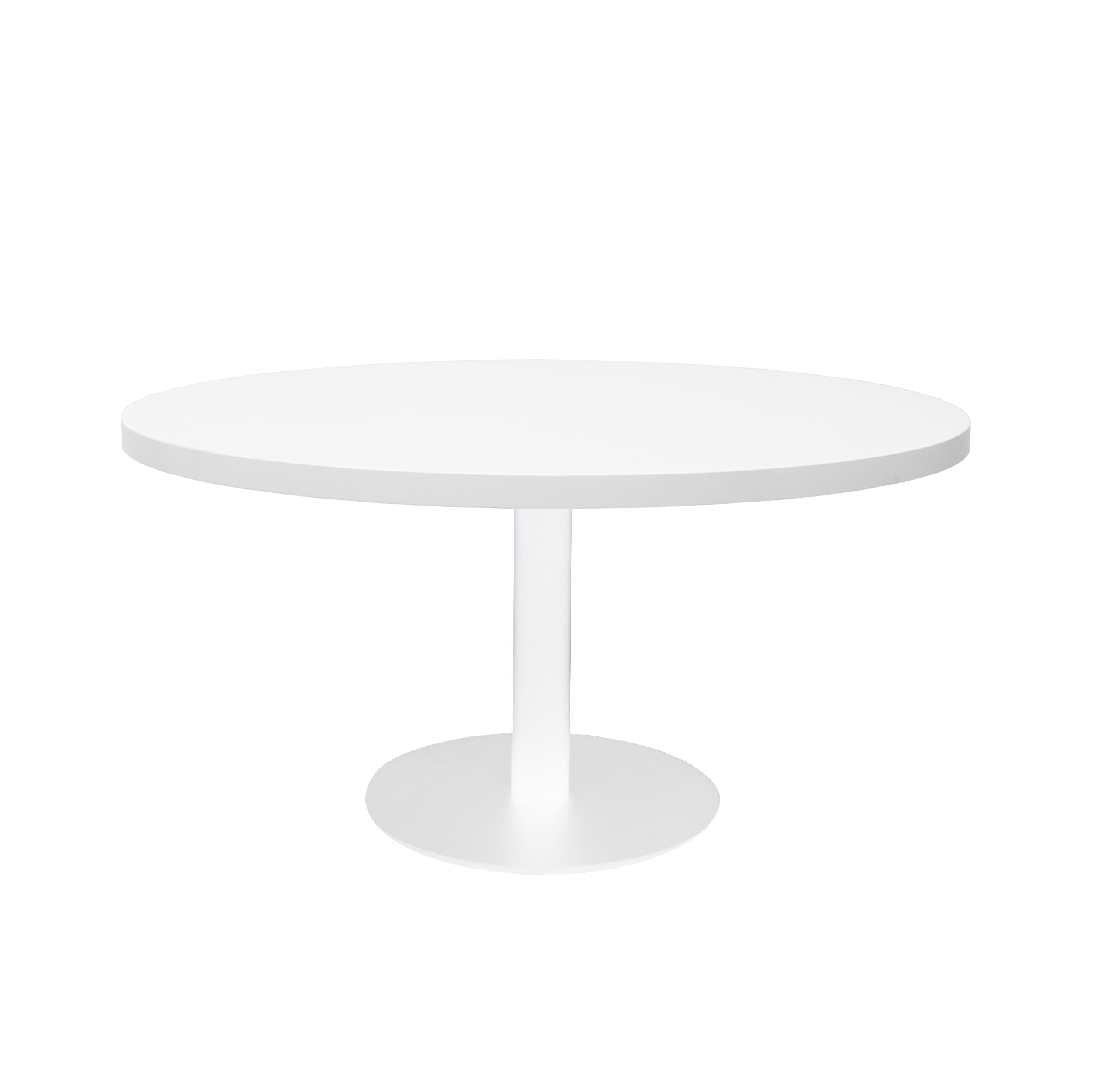 Rapidline Estilo Round Coffee Table – Natural White Top, White P/C Base