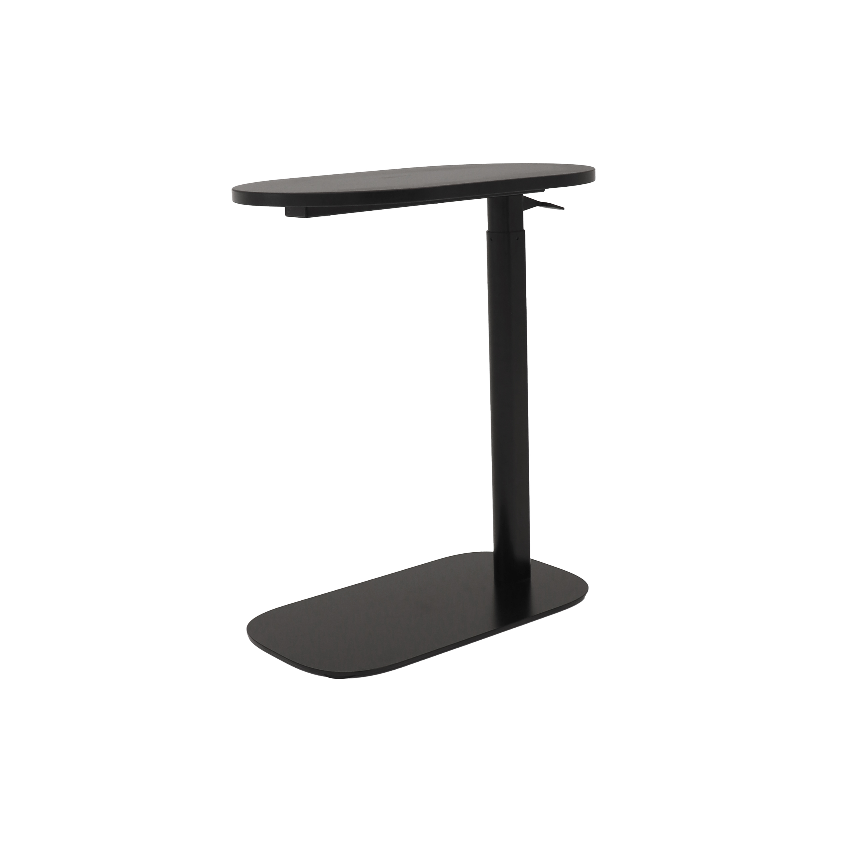 Rapidline Eos Height Adjustable Side Table – Black Melamine Top, Black Frame, 653–1048mm